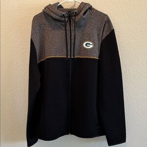 Men's Gray and Black Zip-Up Sweater